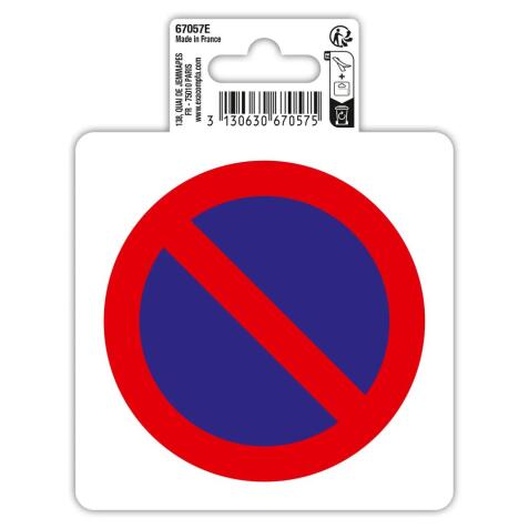 Adhesive vinyl pictogram No parking 10 cm - Red