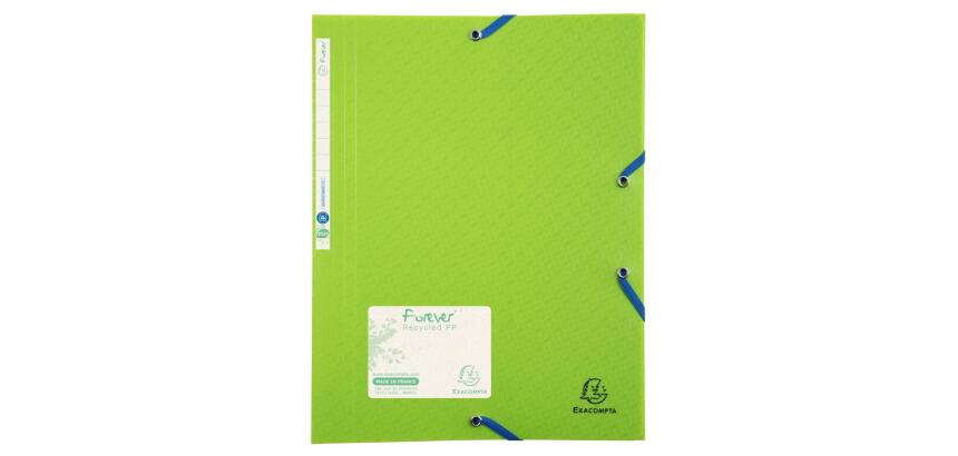 Chemise 3 rabats à élastiques polypropylène 7/10e Forever PP - A4 - Vert anis