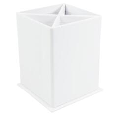 Gamme blanche, Pot à crayons à décorer 8x8x11cm - Blanc