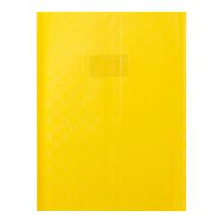 Protège-cahiers grain madras avec rabats marque-pages PVC 22/100ème 24x32 cm