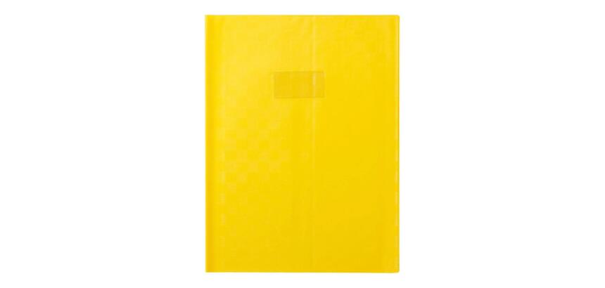 Protège-cahiers grain madras avec rabats marque-pages PVC 22/100ème 24x32 cm