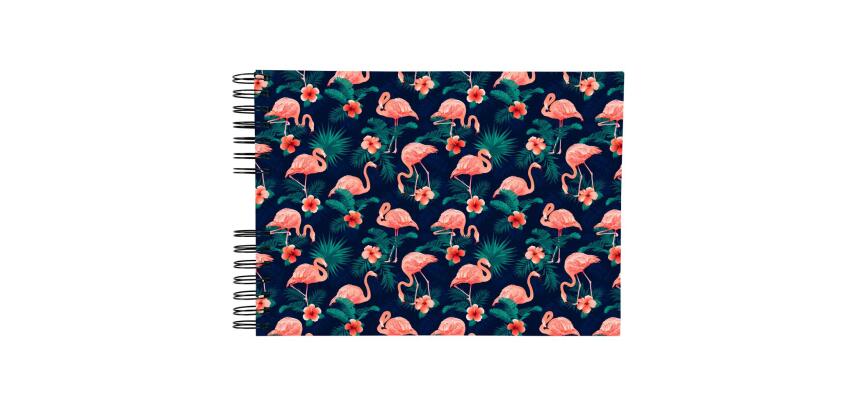 Album photo à spirales 50 pages blanches Flamingo