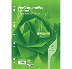 Feuillets mobiles sous film 7000 A4 100 pages perforées grands carreaux 80 g