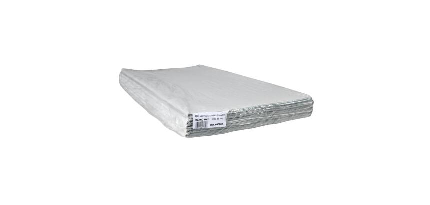 Paquet de 400 nappes papier, pliées au format, sous film - Format 60x60cm