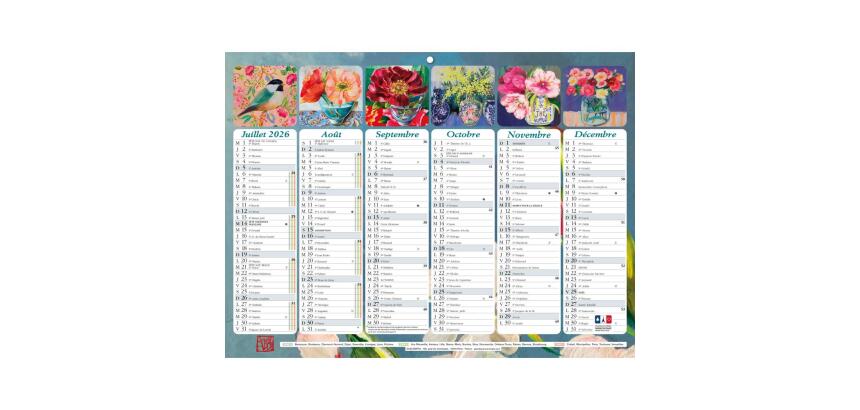 Calendrier Sophie Adde avec illustrations 29,5 x 22 cm Semestriel 2026 - Visuel