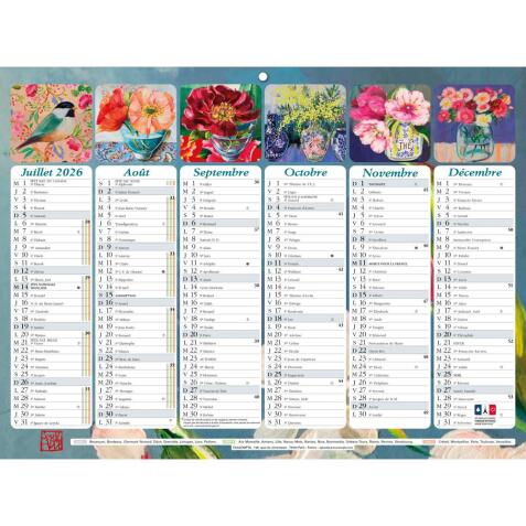 Calendrier Sophie Adde avec illustrations 29,5 x 22 cm Semestriel 2026 - Visuel