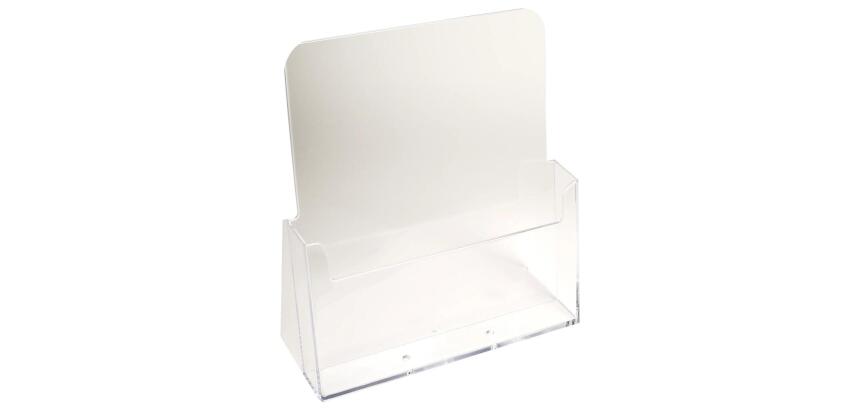 Porta brochure/cataloghi da banco 1 scomparto A4 - Cristallo