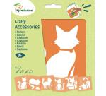Set de 6 pochoirs enfants, Chats - Orange