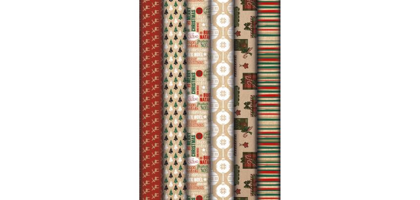 Kraft brun 60g, 2x0,7m 60rlx Ass. Noël - Assortiment