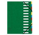 Trieur HARMONIKA® à fenêtres avec élastiques véritable carte lustrée 12 compartiments