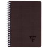 Carnet reliure intégrale Linciolor INTENSIVE A5 180 pages petits carreaux couverture plastique polypropyène rainuré Noir - Noir