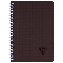 Carnet reliure intégrale Linciolor INTENSIVE A5 180 pages petits carreaux couverture plastique polypropyène rainuré Noir - Noir