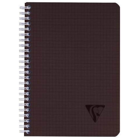 Carnet reliure intégrale Linciolor INTENSIVE A5 180 pages petits carreaux couverture plastique polypropyène rainuré Noir - Noir