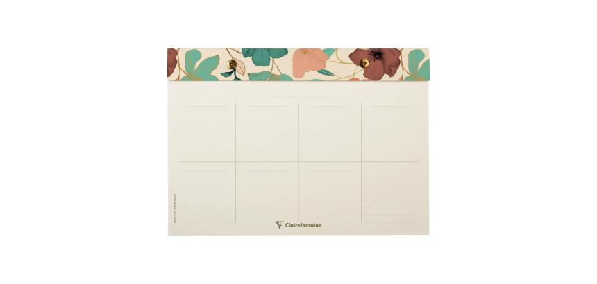 Gaïa beige, bloc planner à rivets 24 x 17 cm 60 feuillets imprimés détachables
