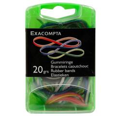 Boîte de bracelets caoutchouc 20g - Couleurs assorties