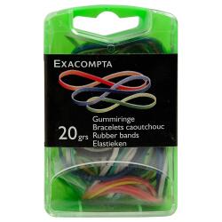 Box 20g Rubber Bands Assorted - Assorted colours