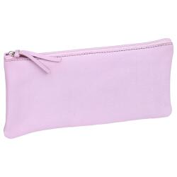 CUIR TEINTÉ Trousse plate 22x11 cm Lilas