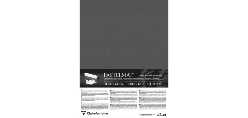 Pastelmat contrecollé 5 feuilles 24x32cm - Anthracite
