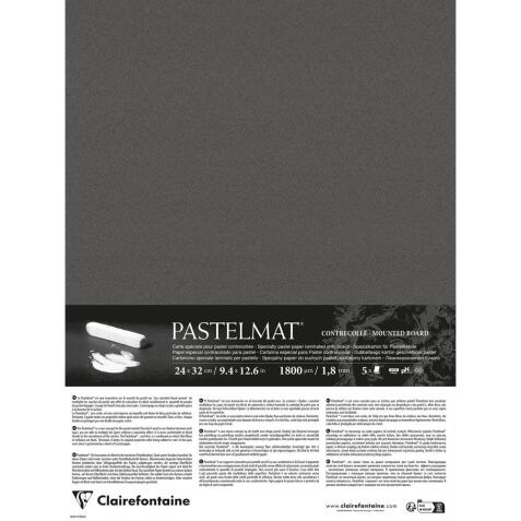 Pastelmat contrecollé 5 feuilles 24x32cm - Anthracite