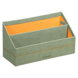 Rhodiarama porte-courrier simili cuir italien 25x10x14 cm - Céladon
