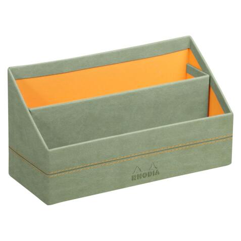 Rhodiarama porte-courrier simili cuir italien 25x10x14 cm - Céladon