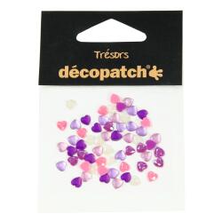 Sachet 60 coeurs 0,5cm - rose/violet - Rose