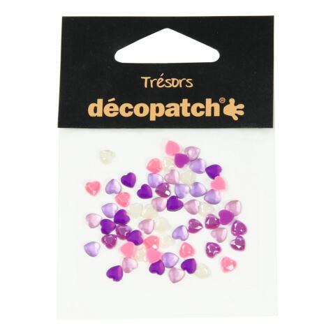 Sachet 60 coeurs 0,5cm - rose/violet - Rose