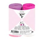 PAPIER CRÉPON IGNIFUGÉ, 4 bandes au format 5cmx10m - Assortiment rose
