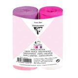 PAPIER CRÉPON IGNIFUGÉ, 4 bandes au format 5cmx10m - Assortiment rose