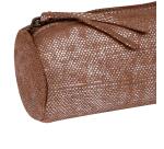 KLEO-PATHRA CUIR Trousse ronde Ø5,5x22 cm Argent