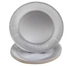 Platos de cartón sin plástico - Ø 23 cm - Festivo - Plata