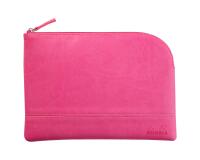 Rhodiarama pochette zippée en simili cuir - taille M (16x22 cm) - Fuchsia