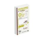 Paquet de 50 Enveloppes Forever 100% Recyclé DL-110x220mm Auto-Adhésives - 80g/m2 - Blanc