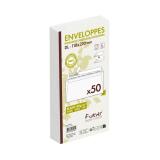 Paquet de 50 Enveloppes Forever 100% Recyclé DL-110x220mm Auto-Adhésives - 80g/m2 - Blanc