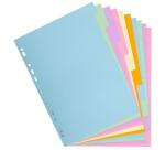 Intercalaires carte pastel 170g Forever 10 positions - A4+ - Couleurs assorties pastel