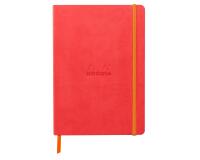 Rhodiarama carnet souple A5 160 pages dot papier ivoire 90g fermeture élastique - Corail