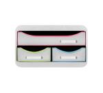Module de classement Small-Box 3 tiroirs Black Office - Blanc/arlequin