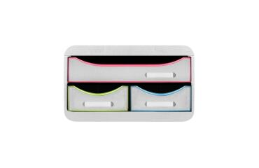SMALL-BOX MINI 3 drawer white/harlequin/ - White/harlequin