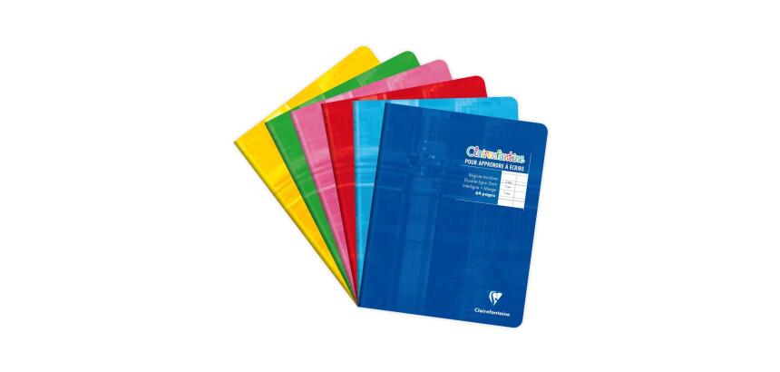Cahier piqué 17x22cm 64 pages double ligne 3mm + interligne + marge Couleur aléatoire - Assortis