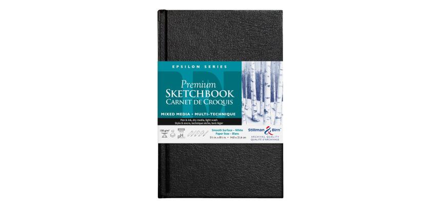 Epsilon Series carnet rembordé rigide 62F 14x21,6cm 150g - Blanc