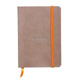 Rhodiarama carnet souple A6 144 pages ligné papier ivoire 90g fermeture élastique - Taupe
