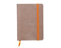 Rhodiarama carnet souple A6 144 pages ligné papier ivoire 90g fermeture élastique - Taupe