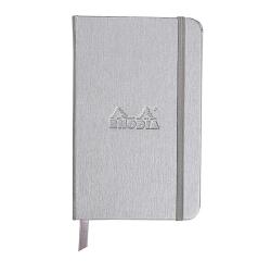 Webnotebook 9x14 cm 192 pages ligné papier ivoire 90g fermeture élastique - Argent