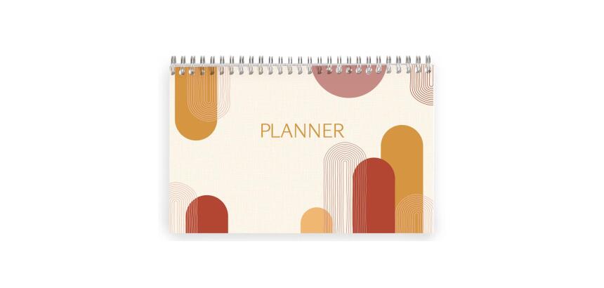 Terracotta, Bloc planner reliure intégrale en-tête 22x14 cm 53 feuillets imprimés