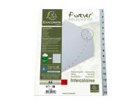 Intercalaires imprimés numériques PP recyclé gris - 15 positions - A4 - Gris