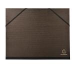 Carton à dessin kraft noir vernis avec élastiques 26x33 cm - Pour formats A4 et 24x32 cm - Noir