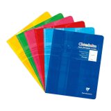 Cahier piqué 17x22 cm 32 pages grands carreaux 4 mm agrandis 16/16 mm - Assortis