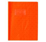 Protège-cahiers grain losange PVC 18/100ème avec porte-étiquette 17x22 cm