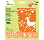 Set de 6 pochoirs enfants, Noël 2 - Orange