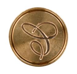 Pastille laiton sceau sur broche lettre anglaise